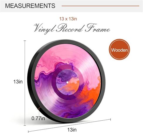 إطار عرض سجل الفينيل مقاس 12 بوصة، إطار خشبي MDF مقاس 13x13 مع واجهة أكريليك شفافة، سطح الطاولة والجدار، ديكور المنزل in Kuwait