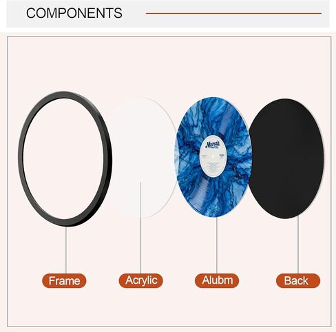 إطار عرض سجل الفينيل مقاس 12 بوصة، إطار خشبي MDF مقاس 13x13 مع واجهة أكريليك شفافة، سطح الطاولة والجدار، ديكور المنزل in Kuwait
