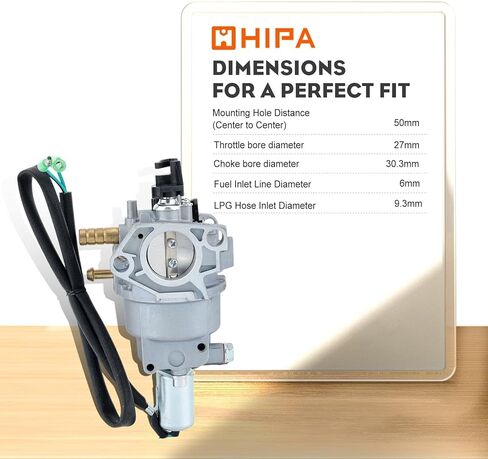 Hipa P28-4-H Carburetor for Dual Fuel Generator Cham-pion 420CC 100296 71530 439CC 100165 47.131000.28 9375/7500 Watt Parts in Saudi Arabia