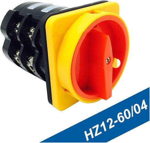 Rotary Switch Knob 2 Position 0-1 660V 60A Poles 4 Terminals Padlock Changeover Cam Main Power Cut Off HZ12-60/04 in Kuwait