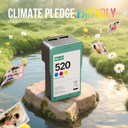 Nelko 520 Genuine Color Ink Cartridges, 2.0 High-Yield Ink Cartridge Compatible with PP01 & PP03 Photo Printer, Water Oxidation-Proof, Photo Printer Cartridge for PP01 Photo Printing, for Home&School in Kuwait