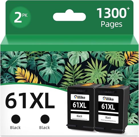 61 Black Ink Cartridge Replacement for HP 61 Ink for HP Ink 61 XL HP61 HP61XL Work with Envy 4500 5530 4502 4501 5535 Officejet 4630 4635 4632 Deskjet 1510 1512 1000 1010 3510 3050 2540 2542 Printer in Kuwait