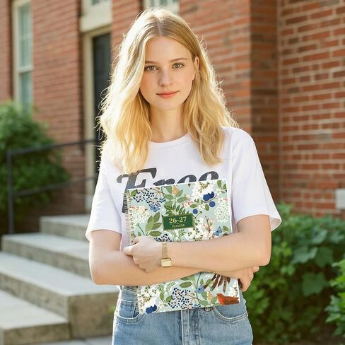 مخطط 2025 - مخطط 2025، يناير 2025 - ديسمبر 2025، 8 × 10 بوصة، مخطط 2025 أسبوعيًا وشهريًا مع علامات تبويب محددة، جيب، ربط بسلك مزدوج - زهور المجد in Kuwait