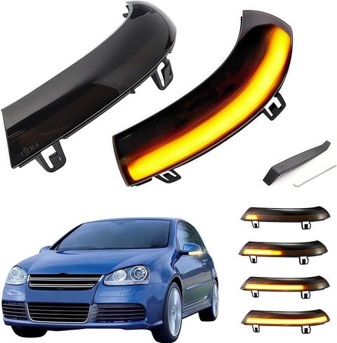 Sequential LED Side Mirror Turn Signal Lights Compatible with VW Golf 5 EOS GTI V Jetta MK5 Passat B5.5 B6 R36 Sharan Superb B5 R32 Rabbit Dynamic Indicator Mirror Marker Blinker Lamp,2PCS in Kuwait