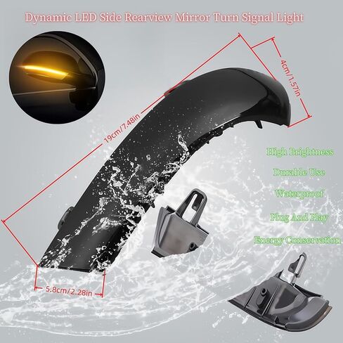 Sequential LED Side Mirror Turn Signal Lights Compatible with VW Golf 5 EOS GTI V Jetta MK5 Passat B5.5 B6 R36 Sharan Superb B5 R32 Rabbit Dynamic Indicator Mirror Marker Blinker Lamp,2PCS in Kuwait