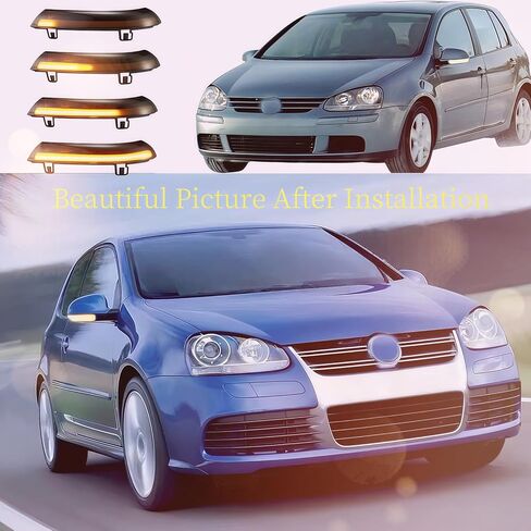 Sequential LED Side Mirror Turn Signal Lights Compatible with VW Golf 5 EOS GTI V Jetta MK5 Passat B5.5 B6 R36 Sharan Superb B5 R32 Rabbit Dynamic Indicator Mirror Marker Blinker Lamp,2PCS in Kuwait