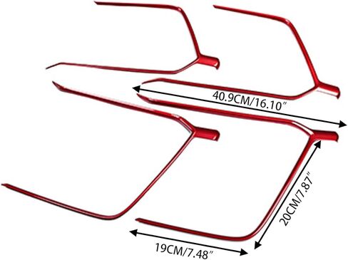 Car Accessories Fit for Toyota RAV4 (XA50) 2019 2020 2021 2022 Door Inner Armrest Frame Handle Decor Cover Trims ( Red ) ABS 4PCS in Kuwait