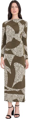 Donna Morgan Women's Women's Long Sleeve Round Neck Sheath Maxi Dress - Casual Day Dresses in Saudi Arabia