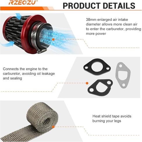 VM22 Carburetor Predator 212 Stage 1 Kit Compatible with 212cc 196cc GX160 GX200 6.5HP Engine Coleman CT200U CT200U-EX BT200X KT196 Baja Warrior MB165 MB200 RT200 Mini Bike Go Kart Cart Parts in Kuwait