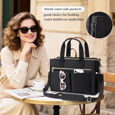 Canvas Tote Bag for Women Multi Pockets Crossbody Womens Tote Bags Trendy Satchel Handbag Everything Everyday Bag in Kuwait