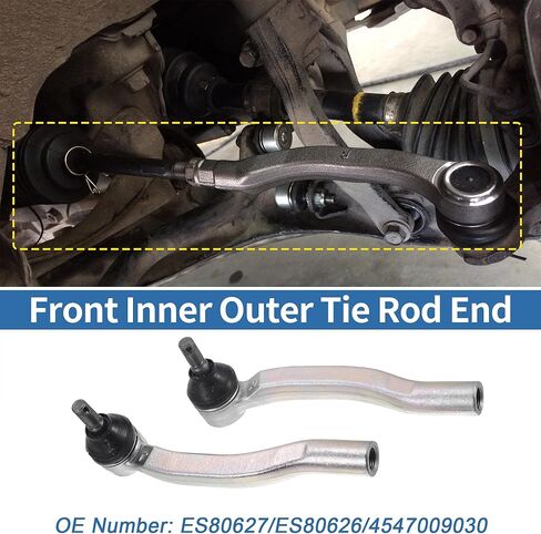 X AUTOHAUX 2pcs Front Outer Tie Rod Ends Kit Suspension Steering Tie Rod End for Toyota Sienna 2003-2010 Drag Link No.ES80627/ES80626/4547009030/4546009040 in Saudi Arabia