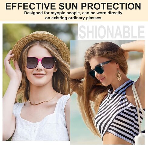JATEBI 2 Pack Fit Over Polarized Glasses Sunglasses for Women Fashion Round Sunglasses Over Glasses UV400 in Saudi Arabia