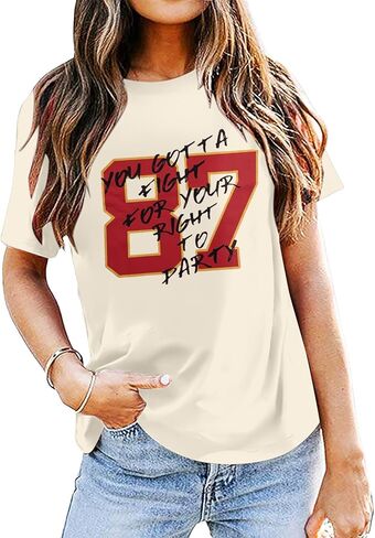 Football Shirt for Women Game Day T-Shirt Sunday Funday Shirt Funny Football Season Short Sleeve Tops in Kuwait