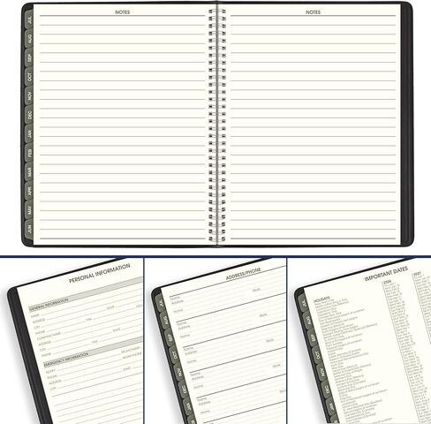 AT-A-GLANCE Planner 2026-2027 Weekly & Monthly Academic 12-Month July-June Quarter-Hourly Appointment Book, 8-1/4" x 11", Recycled, Black (70957G05) in Saudi Arabia