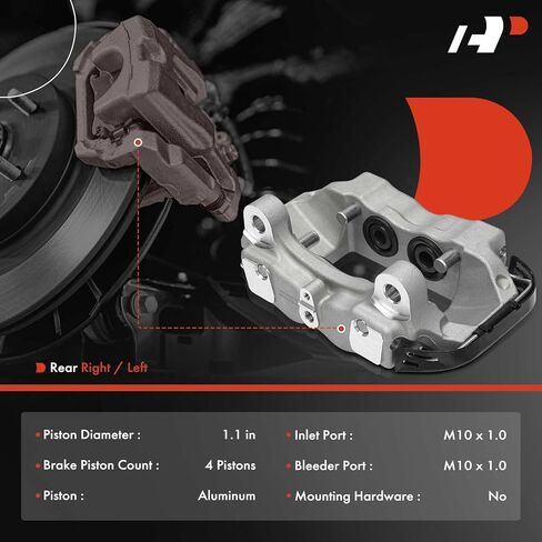 A-Premium Disc Brake Caliper Assembly Without Bracket Compatible with Audi Q7 2007-2015 & Porsche Cayenne 2003-2010 & Volkswagen Touareg, 3.0L 3.2L 3.6L 4.2L 4.5L 4.8L 5.0L - Rear Right Passenger Side in Saudi Arabia