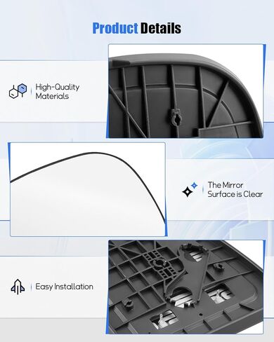 Driver Side Mirror Fit for Ford F250 F350 F450 1999-2007/ E150 2002-2004/ E350 2002-2019/ E450 2002-2017/ Excursion 2000-2005，Left Side Upper Mirror Glass 4C3Z17K707-AC in Kuwait