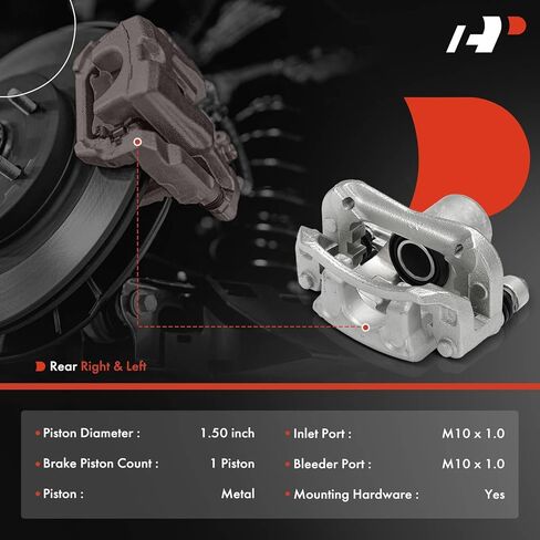 A-Premium Disc Brake Caliper Assembly with Bracket Compatible with Select Kia Models - Rondo 2007-2008 - Rear Driver and Passenger Side, 2-PC Set in Saudi Arabia
