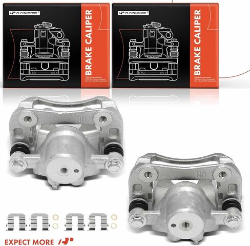 A-Premium Disc Brake Caliper Assembly with Bracket Compatible with Select Kia Models - Rondo 2007-2008 - Rear Driver and Passenger Side, 2-PC Set in Saudi Arabia