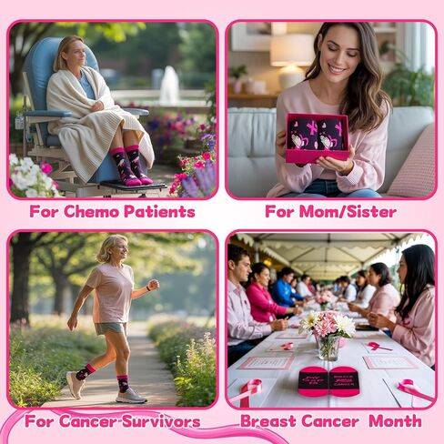 Breast Cancer Care Gifts for Women, Breast Cancer Socks – Comfort Gifts for Chemo Patients Warriors & Survivors in Saudi Arabia