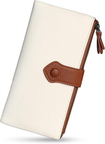 Women Floral Leather Wallet Large Capacity RFID Blocking Designer Trifold Card Holder with ID Window Coin Pockets Wristlet in Saudi Arabia
