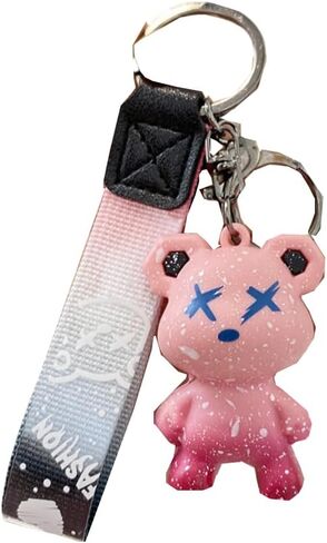Colorful Bear Keychains Creative Woven Ropes Resin Animal Pendants Charm Accessory Car Keychain in Saudi Arabia