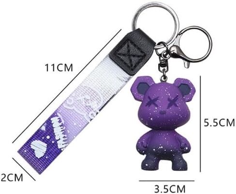 Colorful Bear Keychains Creative Woven Ropes Resin Animal Pendants Charm Accessory Car Keychain in Saudi Arabia