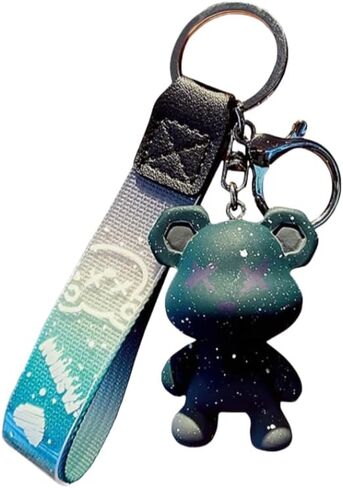 Colorful Bear Keychains Creative Woven Ropes Resin Animal Pendants Charm Accessory Car Keychain in Saudi Arabia