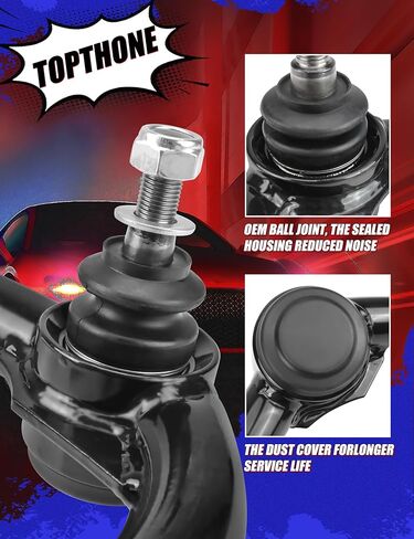 2-4" Lift Front Upper Control Arms for 2004-2020 Ford F150, 2007-2015 Ford Expedition, Lincoln Navigator, 2005-2008 Lincoln Mark LT - Heavy Duty Tubular Design with Greasable Ball Joints in Kuwait