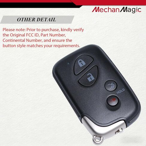MechanMagic Key Fob استبدال جهاز التحكم عن بعد يناسب ES350 GS350 IS250 IS350 ISC ISF 2009 2010 2011 2012 الدخول الذكي بدون مفتاح التحكم عن بعد دفع زر البدء HYQ14AEM 89904-30C60 271451-6601 GNE in Saudi Arabia