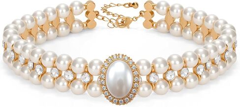 قلادة XZQTive White Beads ، مجوهرات الأزياء للنساء ، قلادات ستراند الكهفية للباس الهالوين in Kuwait