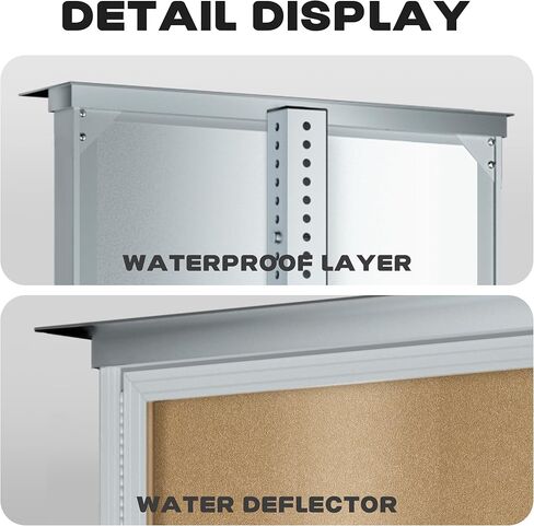 INNOVART Standing Enclosed Bulletin Board 36"x24", Outdoor Lockable Community Sign with Aluminum Frame and Metal Pole, Enclosed Bulletin Board Weatherproof, Information Cabinet Display Case with Door in Kuwait