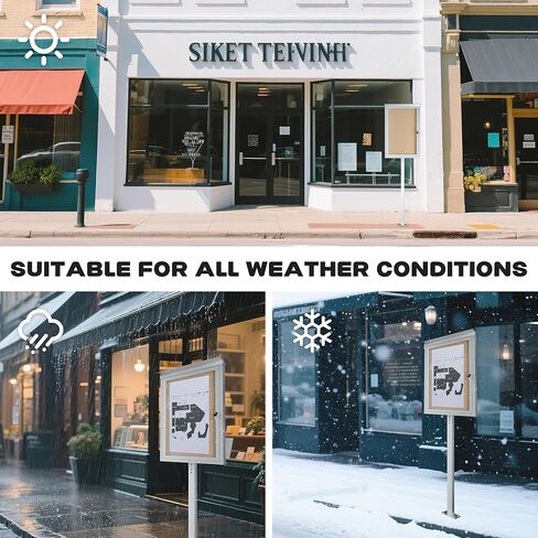 INNOVART Standing Enclosed Bulletin Board 36"x24", Outdoor Lockable Community Sign with Aluminum Frame and Metal Pole, Enclosed Bulletin Board Weatherproof, Information Cabinet Display Case with Door in Kuwait