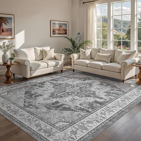 5x7 Area Rugs,Stain Resistant Washable Rug,Non-Slip Ultra-Thin Carpet for Living Room Entryway Bathroom Indoor (Brown, 5x7ft) in Saudi Arabia