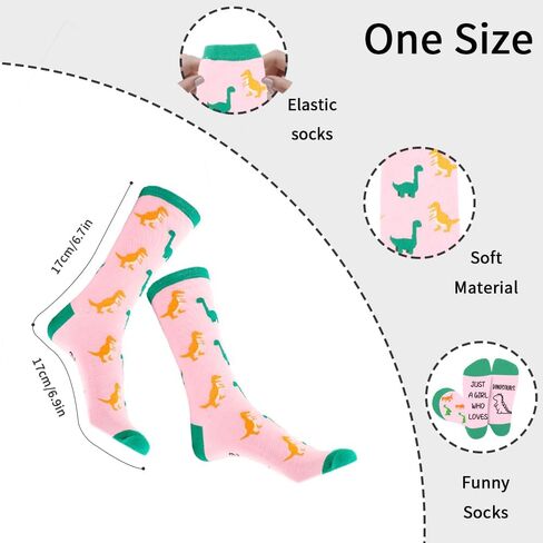 Funny Dinosaur Gifts for Women Girls Novelty Socks Dinosaur Lovers Gifts Ideas Christmas Birthday Thanksgiving Valentine's Day Anniversary Presents for Daughter Wife Sister Friends in Saudi Arabia
