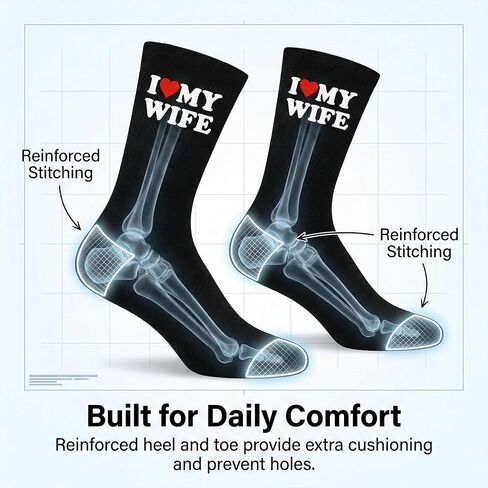I Love My Wife Sock, Funny Gifts For Men Boyfriend Gifts Wedding Husband Groom Gift Soft Cotton Birthday Present in Saudi Arabia