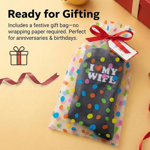 I Love My Wife Sock, Funny Gifts For Men Boyfriend Gifts Wedding Husband Groom Gift Soft Cotton Birthday Present in Saudi Arabia