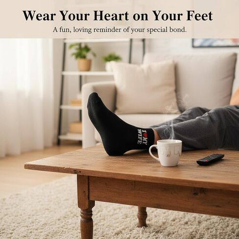 I Love My Wife Sock, Funny Gifts For Men Boyfriend Gifts Wedding Husband Groom Gift Soft Cotton Birthday Present in Saudi Arabia