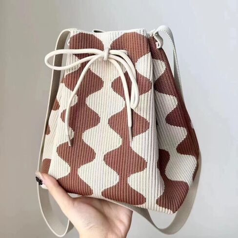 Bucket purses for women crochet purse small bucket bag drawstring bucket Ladies' leisure shoulder bag in Saudi Arabia