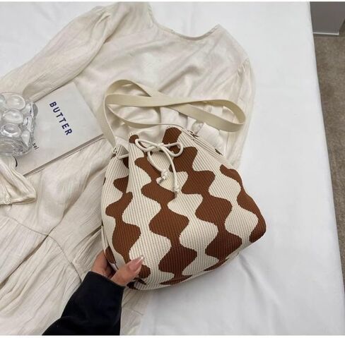 Bucket purses for women crochet purse small bucket bag drawstring bucket Ladies' leisure shoulder bag in Saudi Arabia