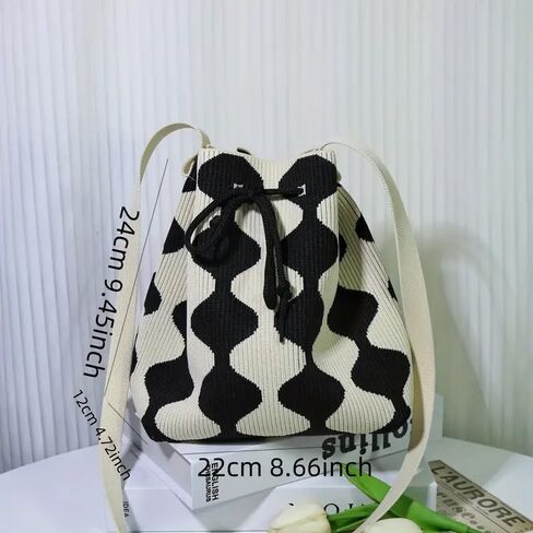 Bucket purses for women crochet purse small bucket bag drawstring bucket Ladies' leisure shoulder bag in Saudi Arabia