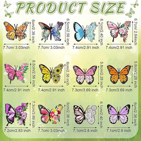 36Pcs Butterfly Ornaments for Tree Hanging Butterflies Wooden Decorations with String for Farmhouse Hanging Tree Summer Party Favors Supplies Birthday Home Decoration in Kuwait