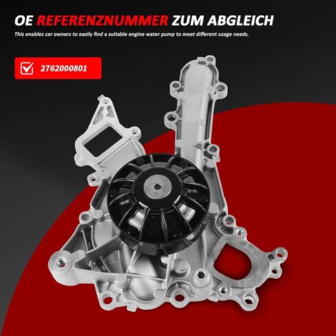 2762000801 Water pump suitable For Mercedes-Benz CLS400, CLS320, CLS400, C43AMG, E400, E320, ML320, ML400, R320, R400, SL400, S400, S320L, S350L, S400L, S450L, S500eL, S450 in Saudi Arabia