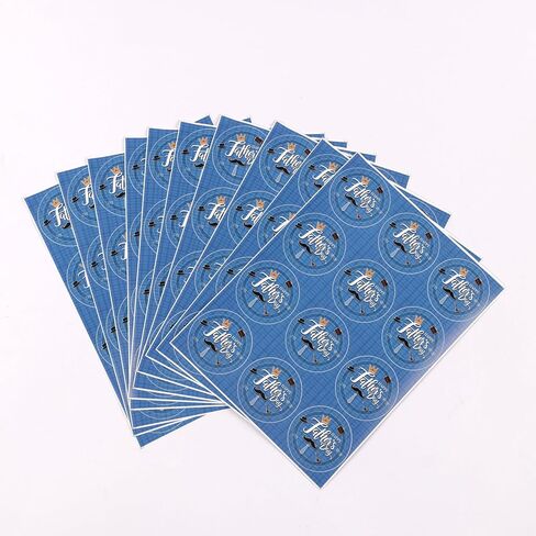 Happy Fathers Day Stickers 120Pcs Blue Father's Day Envelope Seal Label Stickers 2Inch Round Self-Adhesive Hat Beard Gift Sticker for Greeting Cards Gifts Wrapping Decorations Supplies in Kuwait