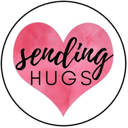Sending Hugs Envelope Seals Labels 1.5" Round Stickers (30) in Saudi Arabia