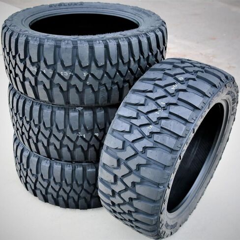 مجموعة من 4 (أربعة) إطارات Evoluxx Rotator M/T Mud للطرق الوعرة الخفيفة للشاحنات الخفيفة - 37X13.50R22LT 37X13.50X22 37X13.50-22 123Q نطاق التحميل E LRE 10 طبقات BSW جدار جانبي أسود in Saudi Arabia