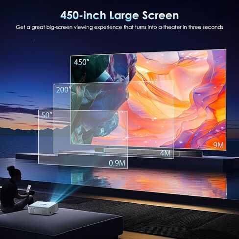 [تركيز كهربائي] جهاز عرض يدعم 4K مع WiFi6 وBluetooth 5.3، وأجهزة عرض خارجية لاستخدام الفيديو الخارجي، وجهاز عرض أفلام الألعاب OWNKNEW، وتصحيح الانحراف التلقائي in Saudi Arabia