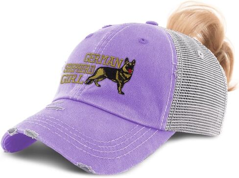 Speedy Pros Ponytail Cap Women's Baseball Embroidered German Shepherd Dog Girl Cotton in Saudi Arabia