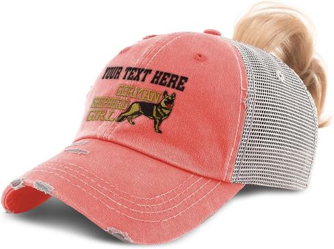 Speedy Pros Ponytail Cap Women's Baseball Embroidered German Shepherd Dog Girl Cotton in Saudi Arabia