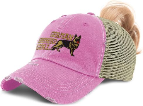Speedy Pros Ponytail Cap Women's Baseball Embroidered German Shepherd Dog Girl Cotton in Saudi Arabia