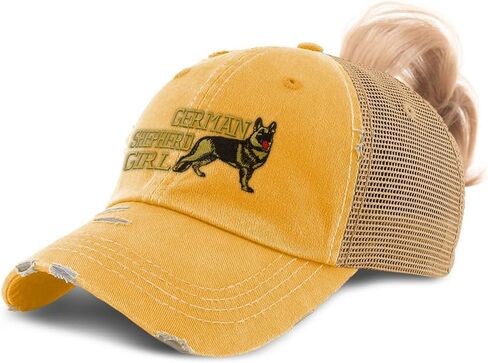 Speedy Pros Ponytail Cap Women's Baseball Embroidered German Shepherd Dog Girl Cotton in Saudi Arabia